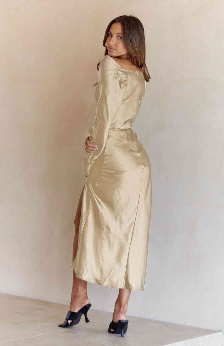 Cowl Neck Long Sleeve Maxi Dress | 1mrk.com