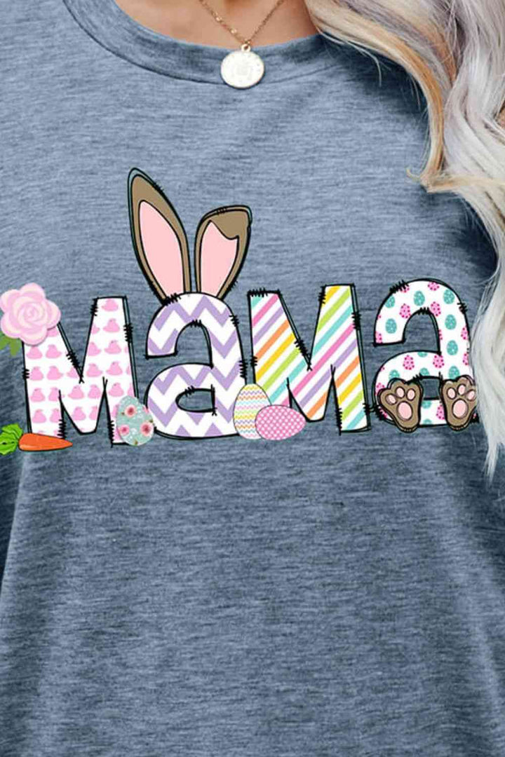 Easter MAMA Graphic Round Neck T-Shirt | 1mrk.com