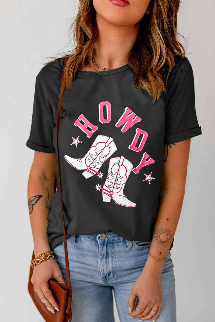 HOWDY Cowboy Boots Graphic Tee | 1mrk.com