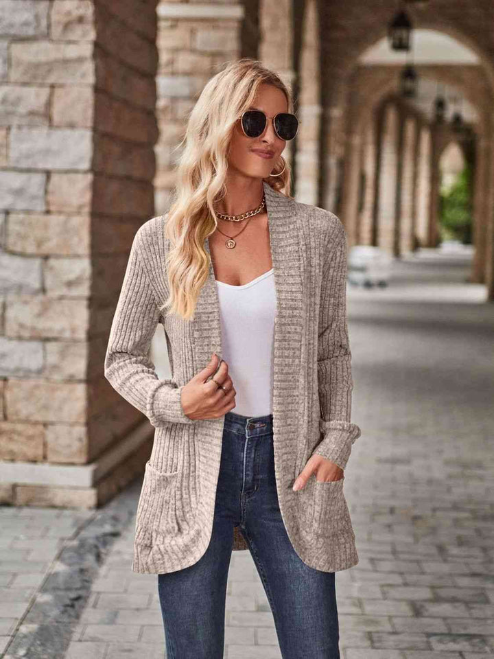 Open Front Cardigan with Pockets |1mrk.com