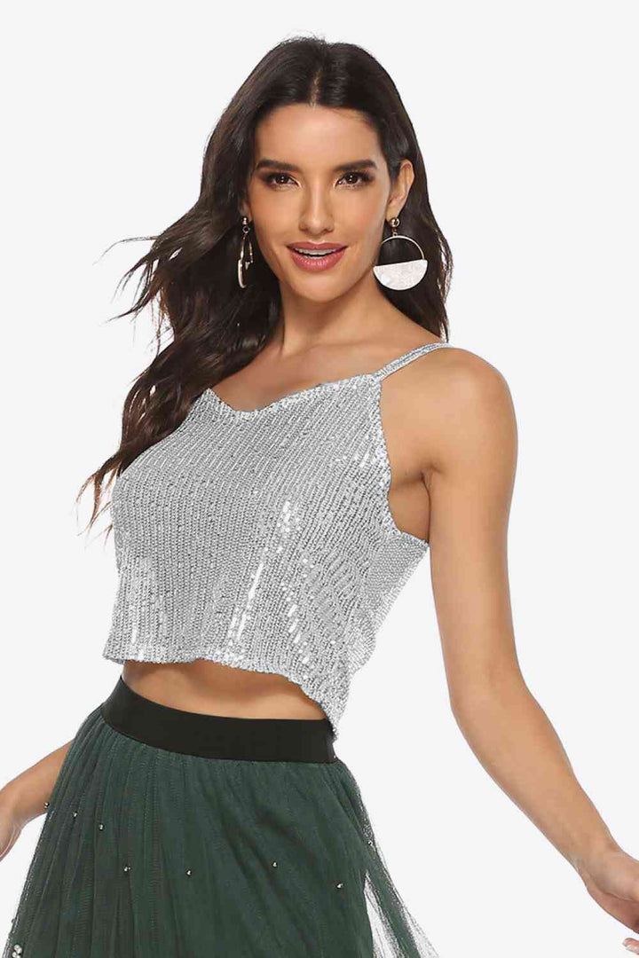 Sequin Cropped Cami | 1mrk.com