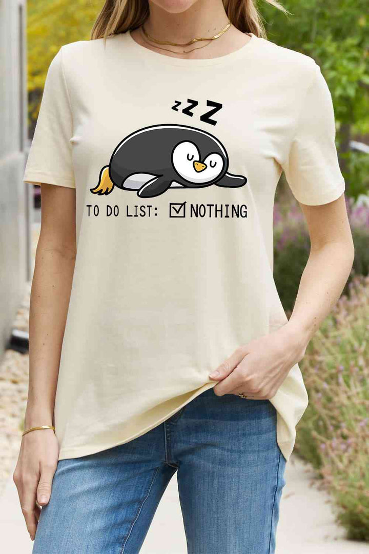 Simply Love Full Size TO DO LIST NOTHING Graphic Cotton Tee | 1mrk.com