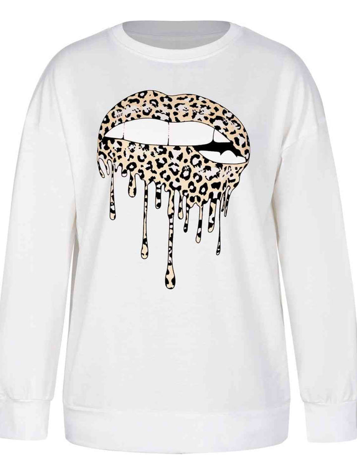 Graphic Dropped Shoulder Round Neck Sweatshirt |1mrk.com