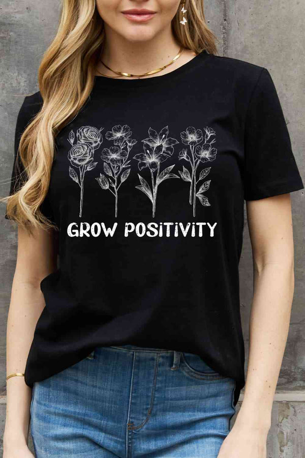 Simply Love GROW POSITIVITY Graphic Cotton Tee | 1mrk.com