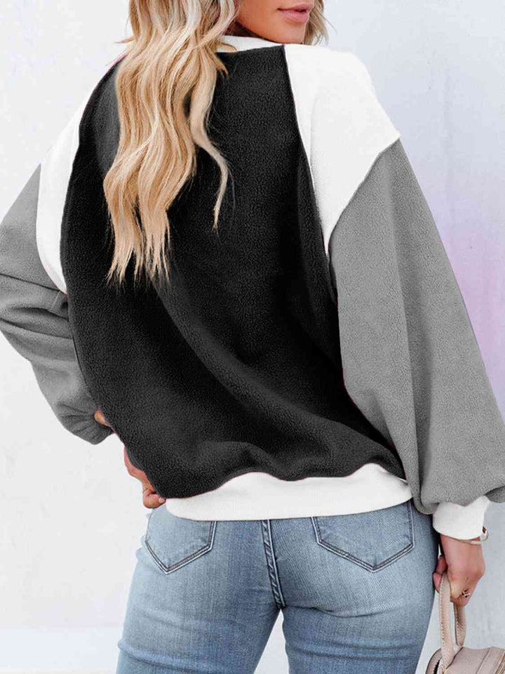 Color Block Exposed Seam Sweatshirt |1mrk.com