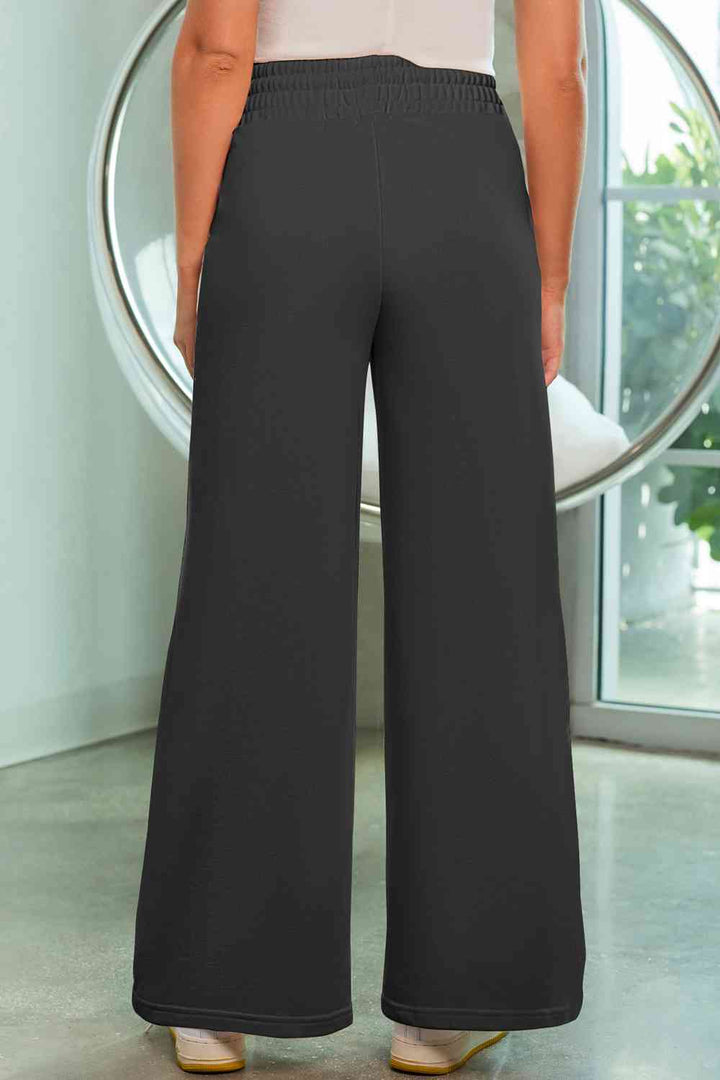 Drawstring Wide Leg Pants with Pockets | 1mrk.com