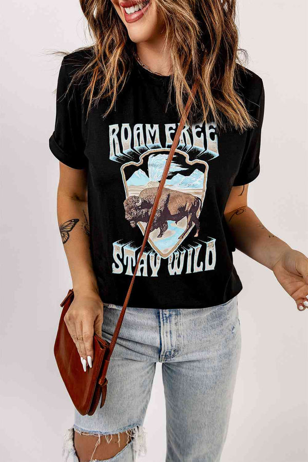 ROAM FREE STAY WILD Graphic Tee | 1mrk.com