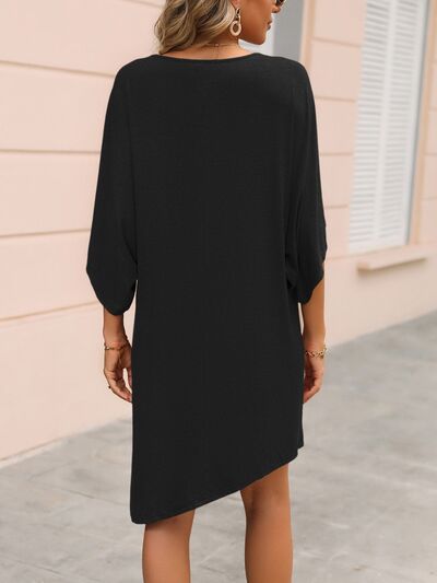 Round Neck Three-Quarter Sleeve Tee Dress | Trendsi