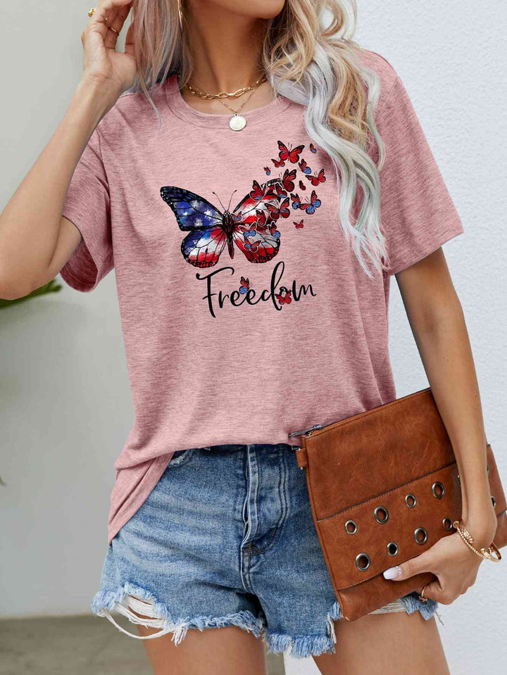 FREEDOM Butterfly Graphic Short Sleeve Tee | 1mrk.com