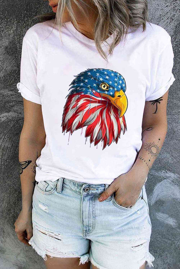 Eagle Graphic Round Neck Tee | 1mrk.com