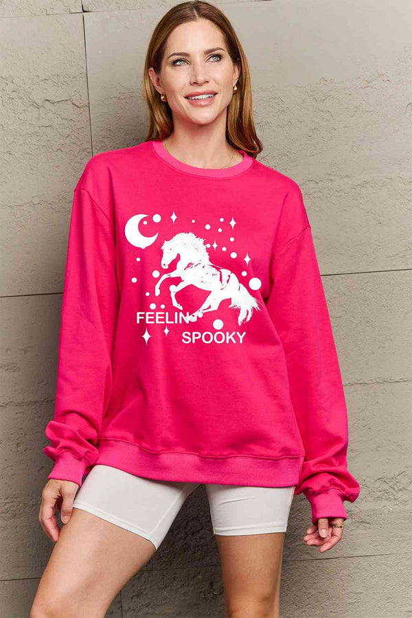 Simply Love Full Size Graphic Drop Shoulder Sweatshirt |1mrk.com