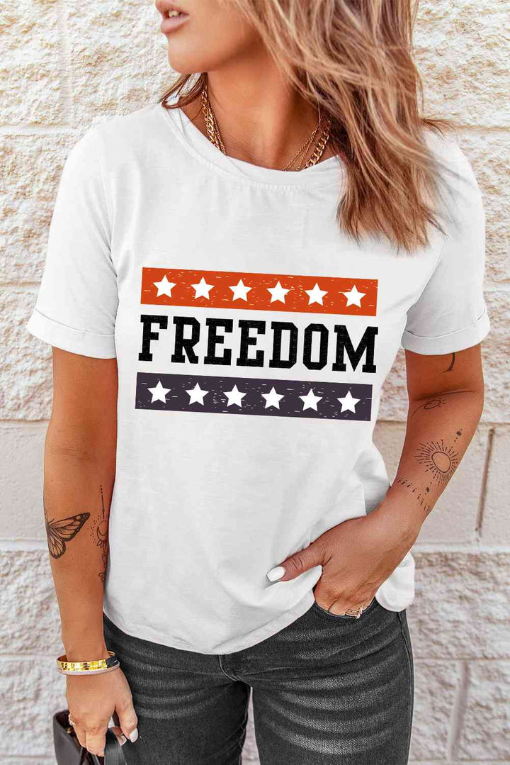 FREEDOM Graphic Cuffed Sleeve Tee | 1mrk.com