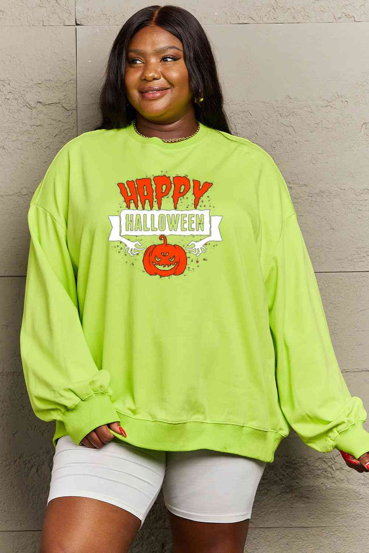 Simply Love Full Size HAPPY HALLOWEEN Graphic Sweatshirt |1mrk.com