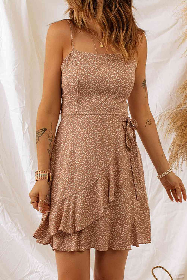 Ditsy Floral Smocked Spaghetti Strap Dress |1mrk.com