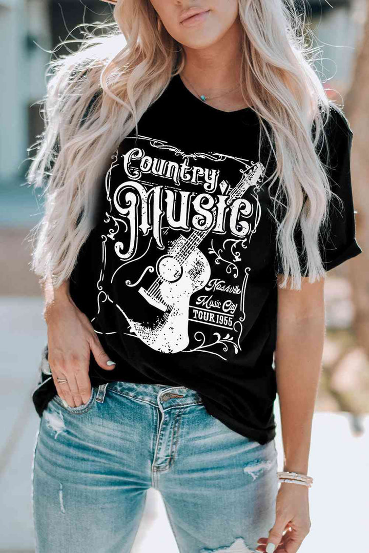 COUNTRY MUSIC Graphic Short Sleeve Tee Shirt | 1mrk.com