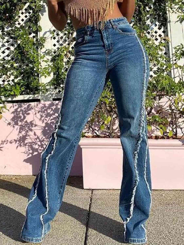 Raw Hem High Waist Jeans | 1mrk.com