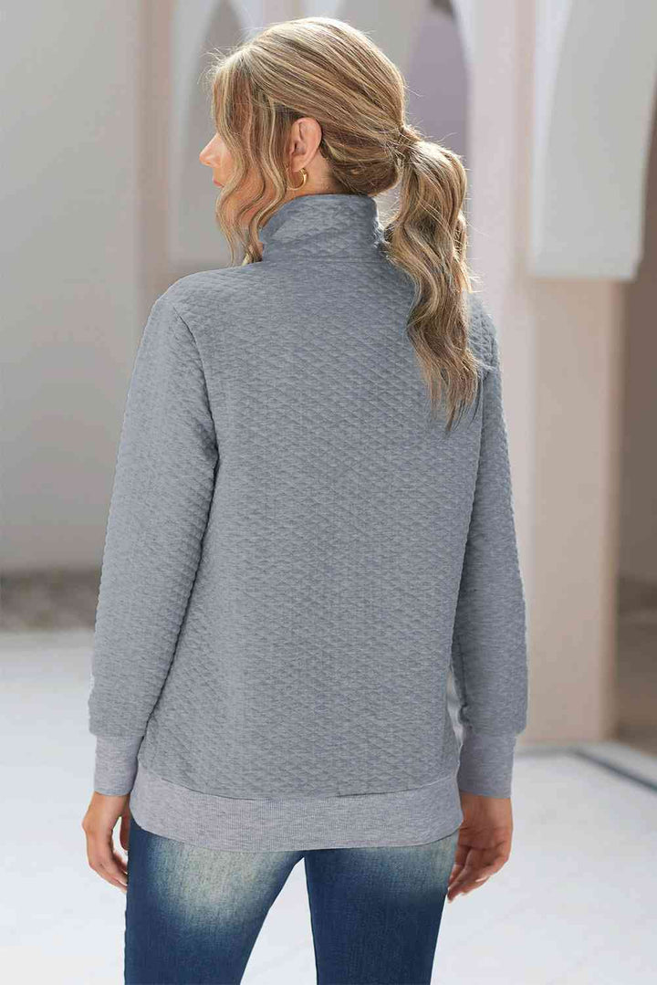 Collared Neck Long Sleeve Top |1mrk.com