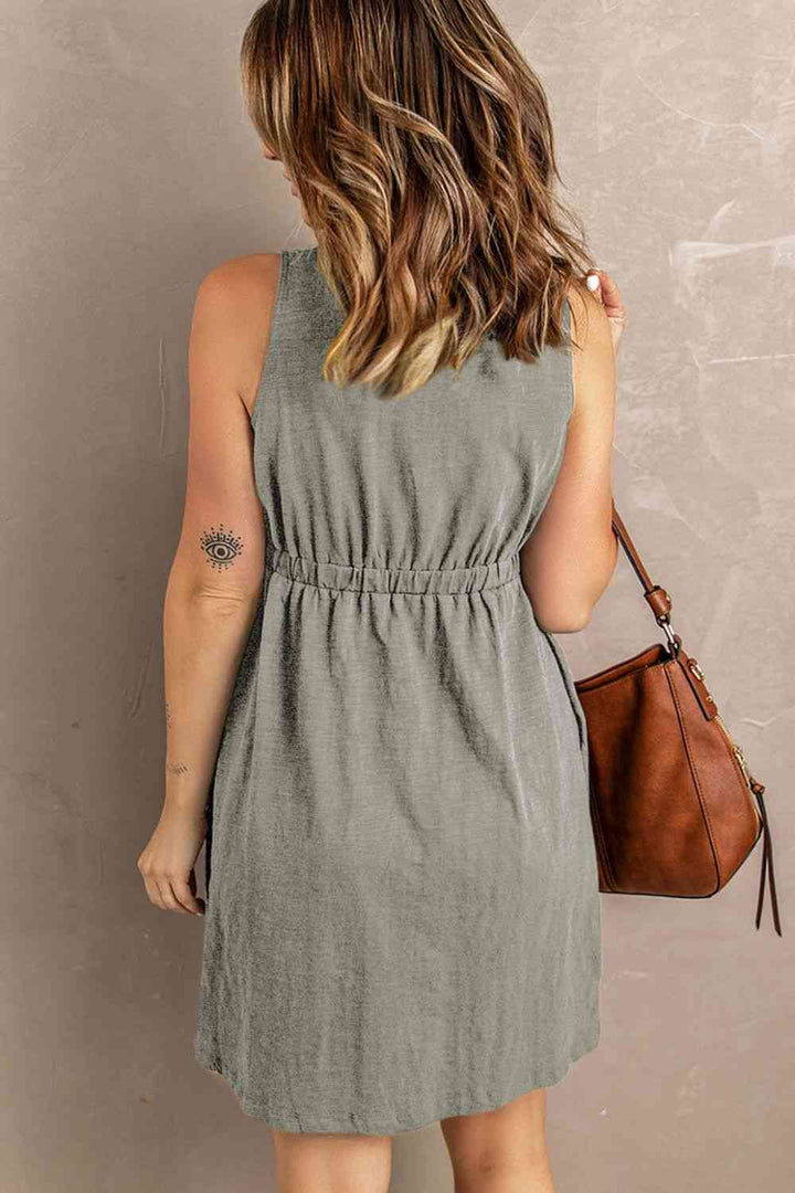 Sleeveless Button Down Mini Magic Dress | 1mrk.com