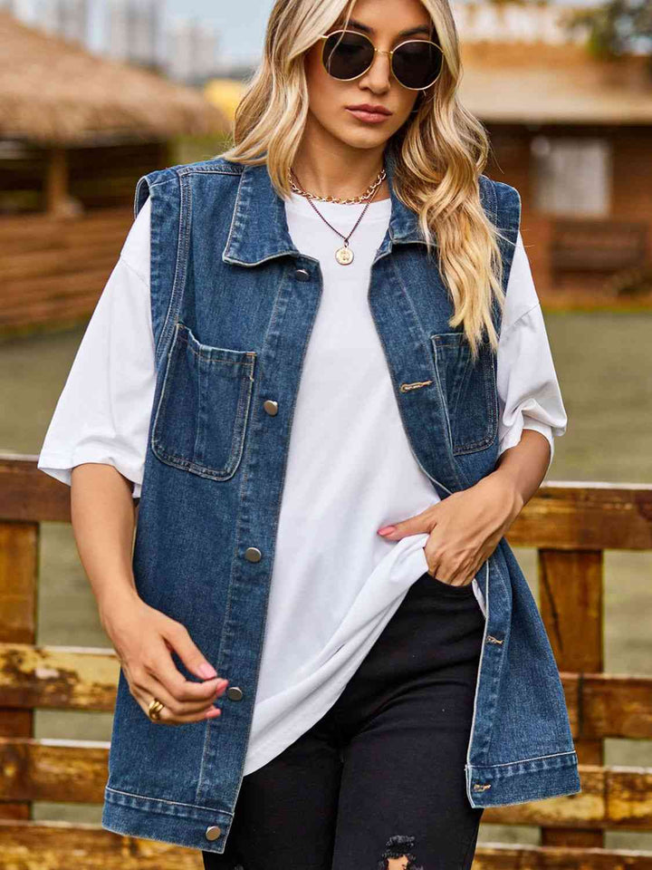 Button Down Denim Vest | 1mrk.com