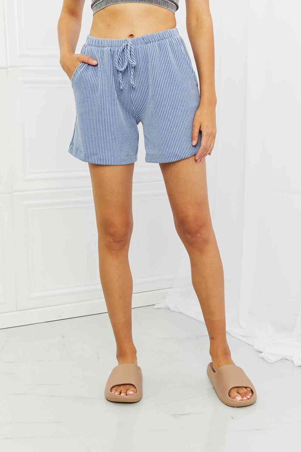Blumin Apparel Too Good Full Size Ribbed Shorts in Misty Blue |1mrk.com