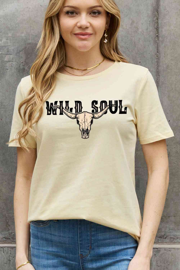 Simply Love Full Size WILD SOUL Graphic Cotton Tee | 1mrk.com