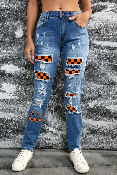 Distressed Straight Jeans with Pockets |1mrk.com