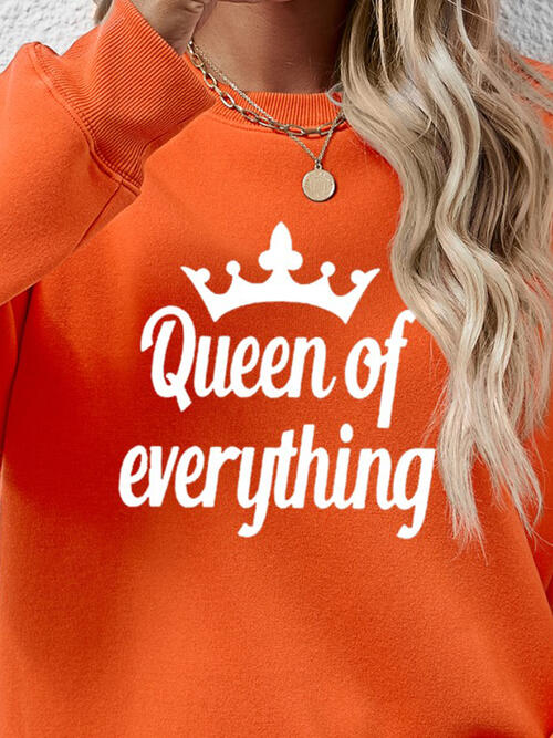 QUEEN OF EVERYTHING Round Neck Sweatshirt |1mrk.com