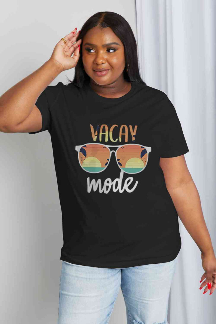 Simply Love Full Size VACAY MODE Graphic Cotton Tee | 1mrk.com