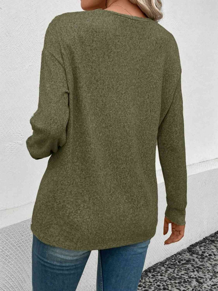 Round Neck Long Sleeve T-Shirt | 1mrk.com