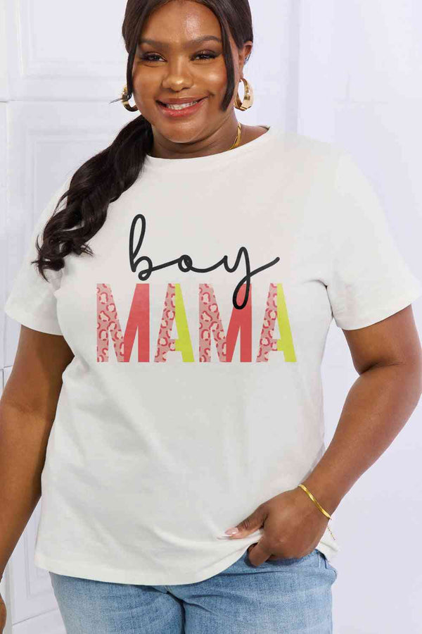 Simply Love Full Size BOY MAMA Graphic Cotton Tee | 1mrk.com