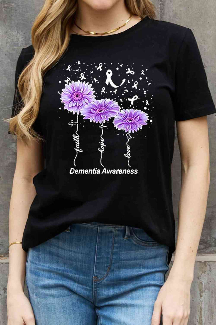 Simply Love Full Size DEMENTIA AWARENESS Graphic Cotton Tee | 1mrk.com