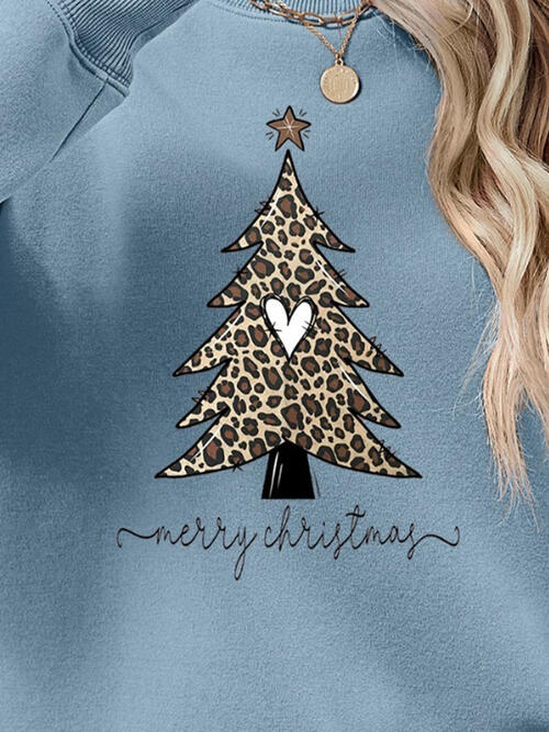 Christmas Tree Graphic Long Sleeve Sweatshirt |1mrk.com