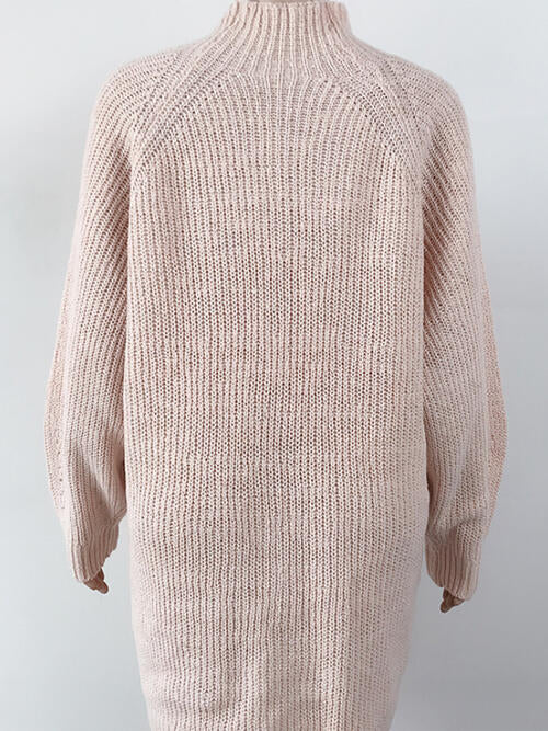 Mock Neck Dropped Shoulder Sweater Dress | 1mrk.com