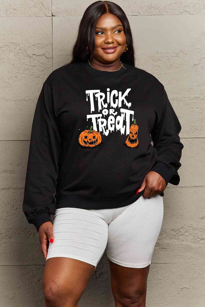 Simply Love Full Size TRICK OR TREAT Graphic Sweatshirt |1mrk.com