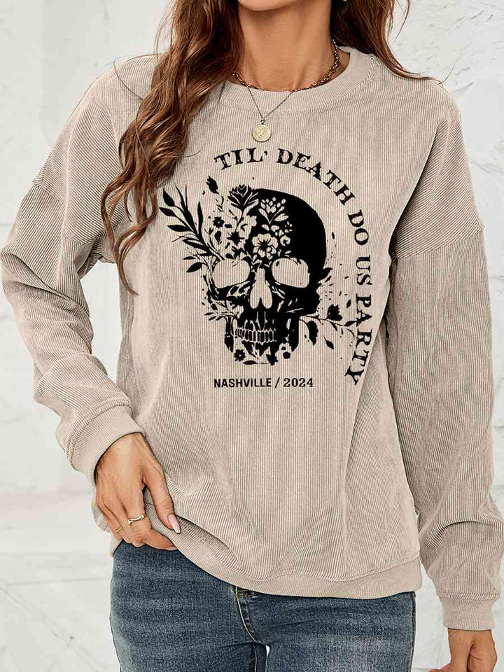 Skull Graphic Dropped Shoulder Sweatshirt |1mrk.com