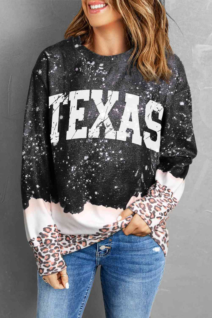 TEXAS Graphic Leopard Sweatshirt |1mrk.com