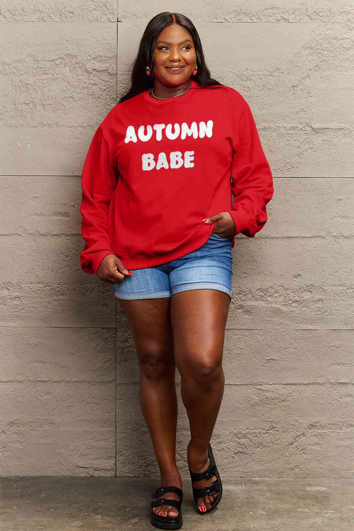 Simply Love Full Size AUTUMN BABE Graphic Sweatshirt |1mrk.com