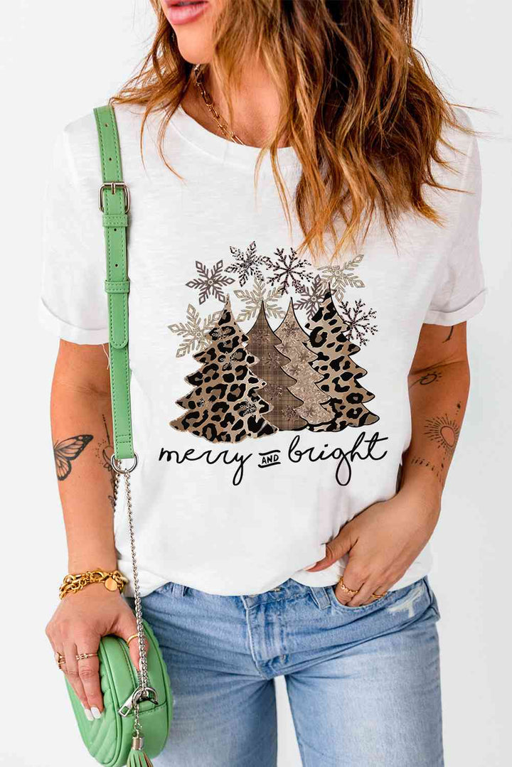 Christmas Tree Graphic Short Sleeve T-Shirt | 1mrk.com