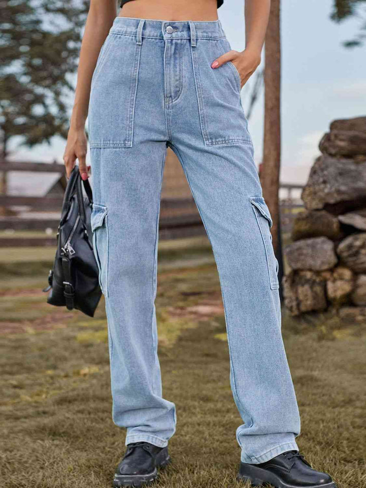 High Waist Cargo Jeans | 1mrk.com