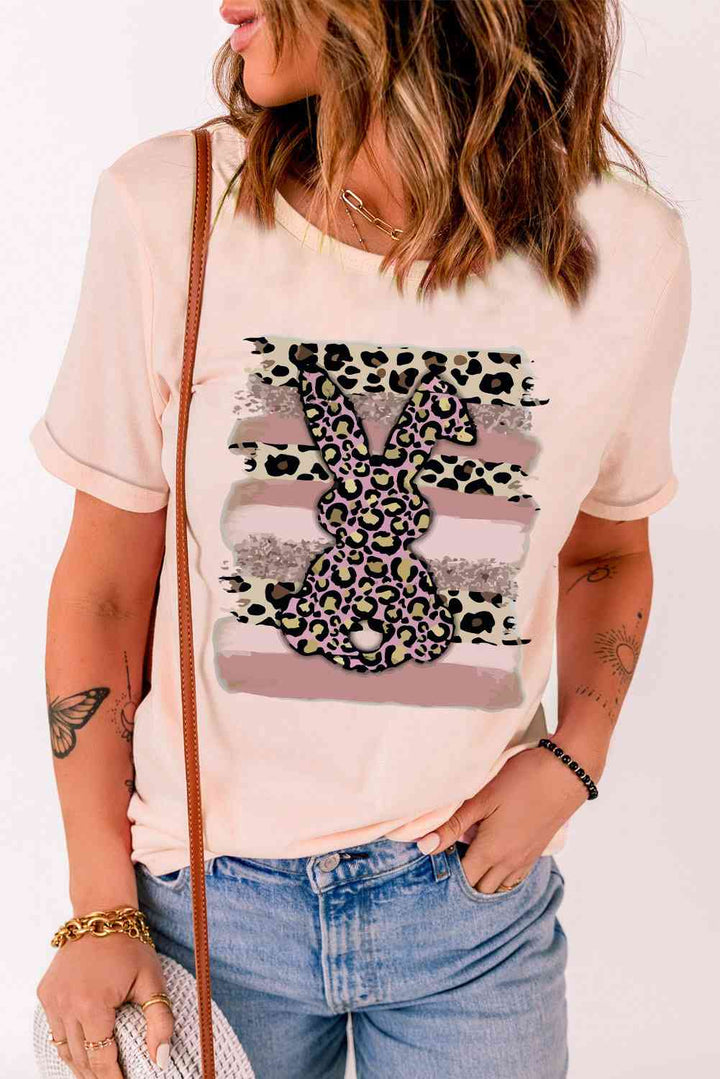 Easter Leopard Bunny Graphic T-Shirt | 1mrk.com