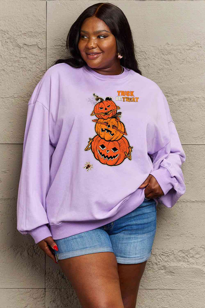 Simply Love Full Size TRICK OR TREAT Graphic Sweatshirt |1mrk.com