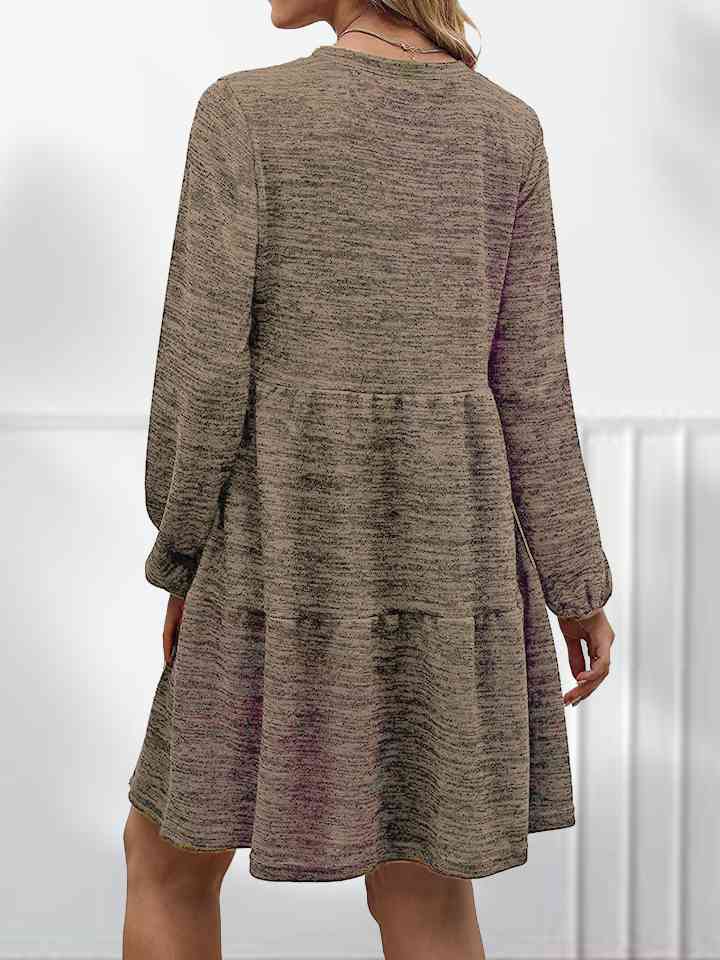 Square Neck Long Sleeve Dress | 1mrk.com