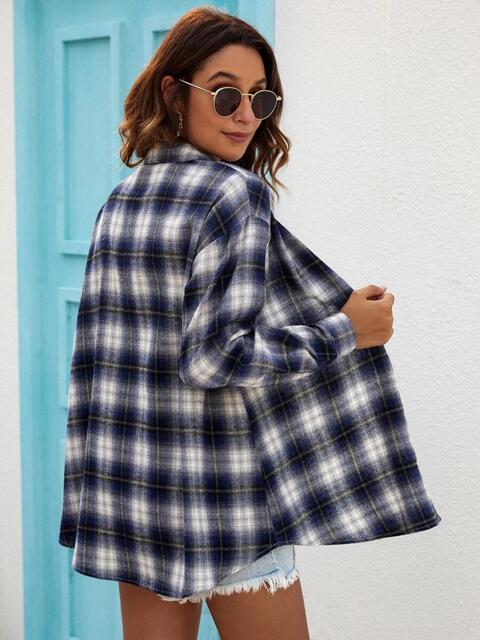 Plaid Collared Neck Button Down Shirt |1mrk.com