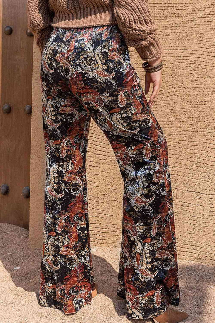 Plus Size Printed Wide Leg Long Pants |1mrk.com