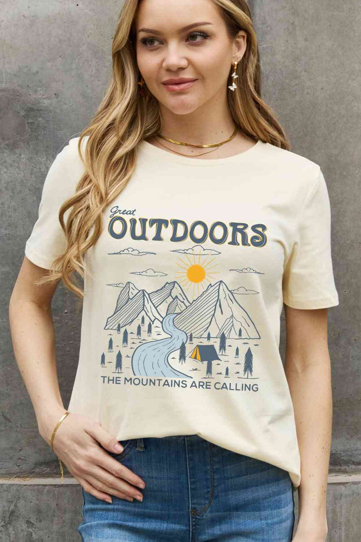 Simply Love Full Size GREAT OUTDOORS Graphic Cotton Tee | 1mrk.com