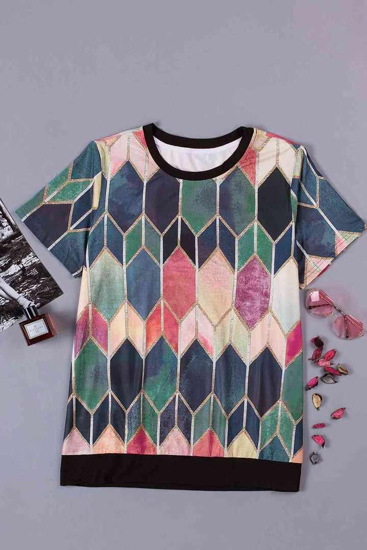 Plus Size Gradient Color Block Tee Shirt | 1mrk.com