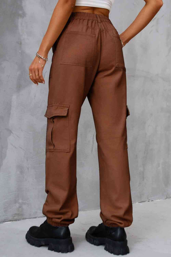 Buttoned High Waist Jeans with Pockets | 1mrk.com