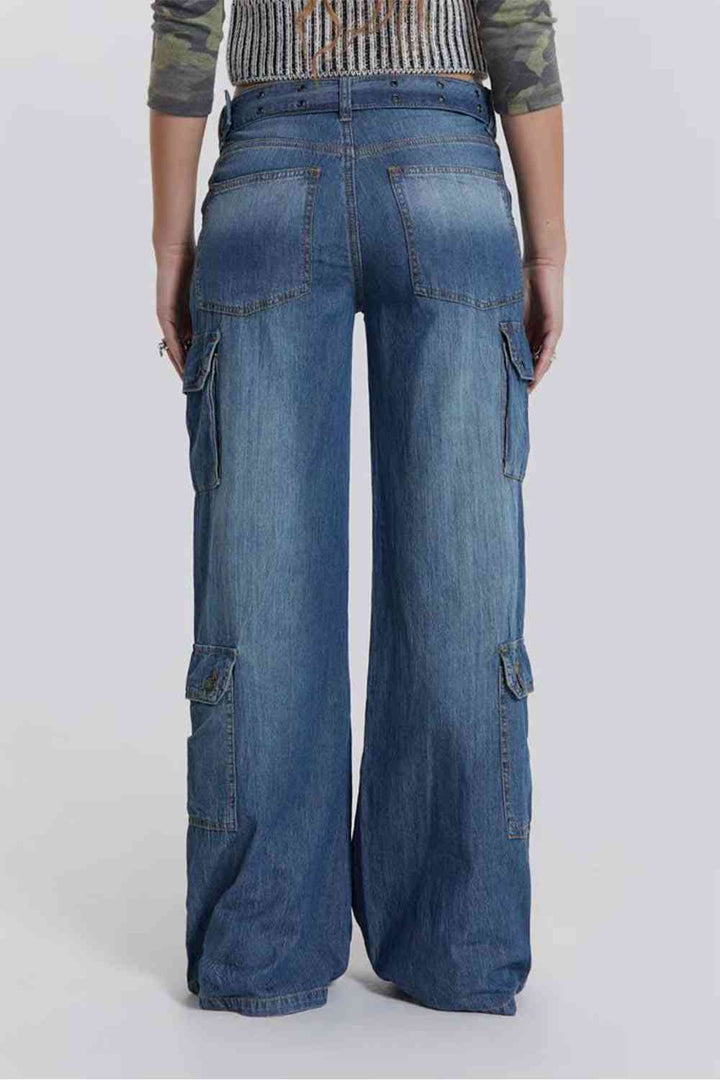 Buttoned Washed Jeans |1mrk.com