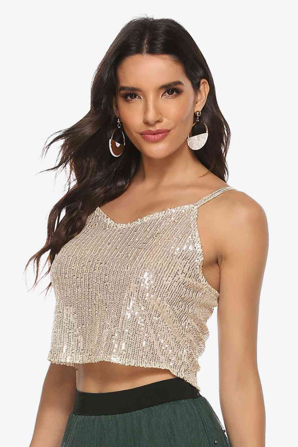 Sequin Cropped Cami | 1mrk.com