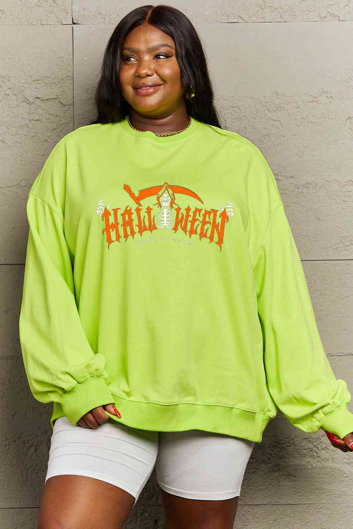 Simply Love Full Size HALLOWEEN TRICK OR TREAT Graphic Sweatshirt |1mrk.com